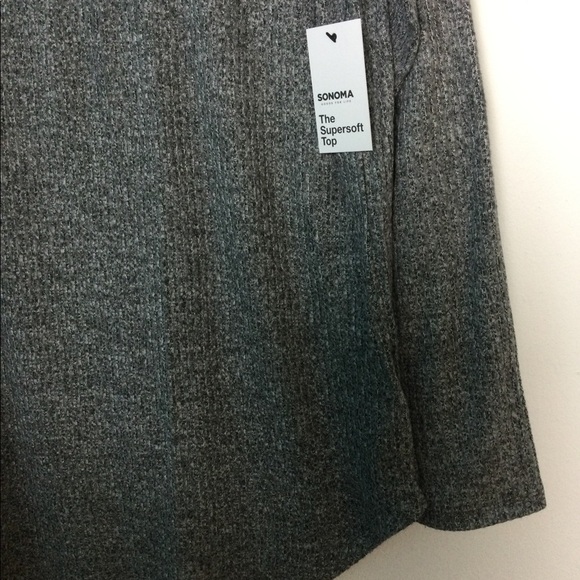 Sonoma XXL 20 - 22 Cowl Mockneck Shirt Sweater Ribbed Top Gray Stretchy NWT - Picture 7 of 11